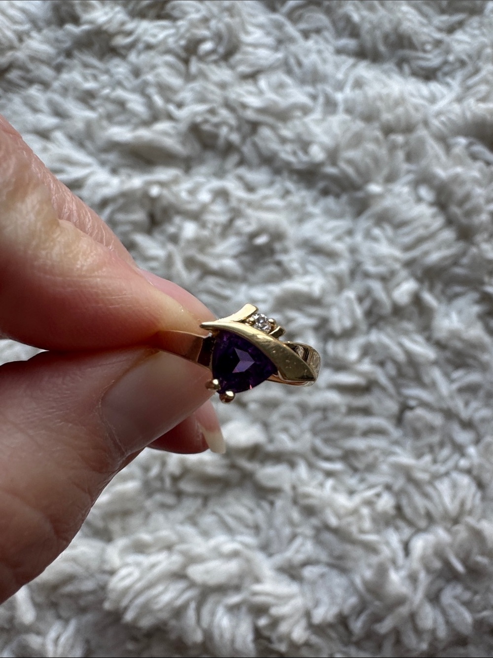 14k Amethyst and‎ Diamond Ring